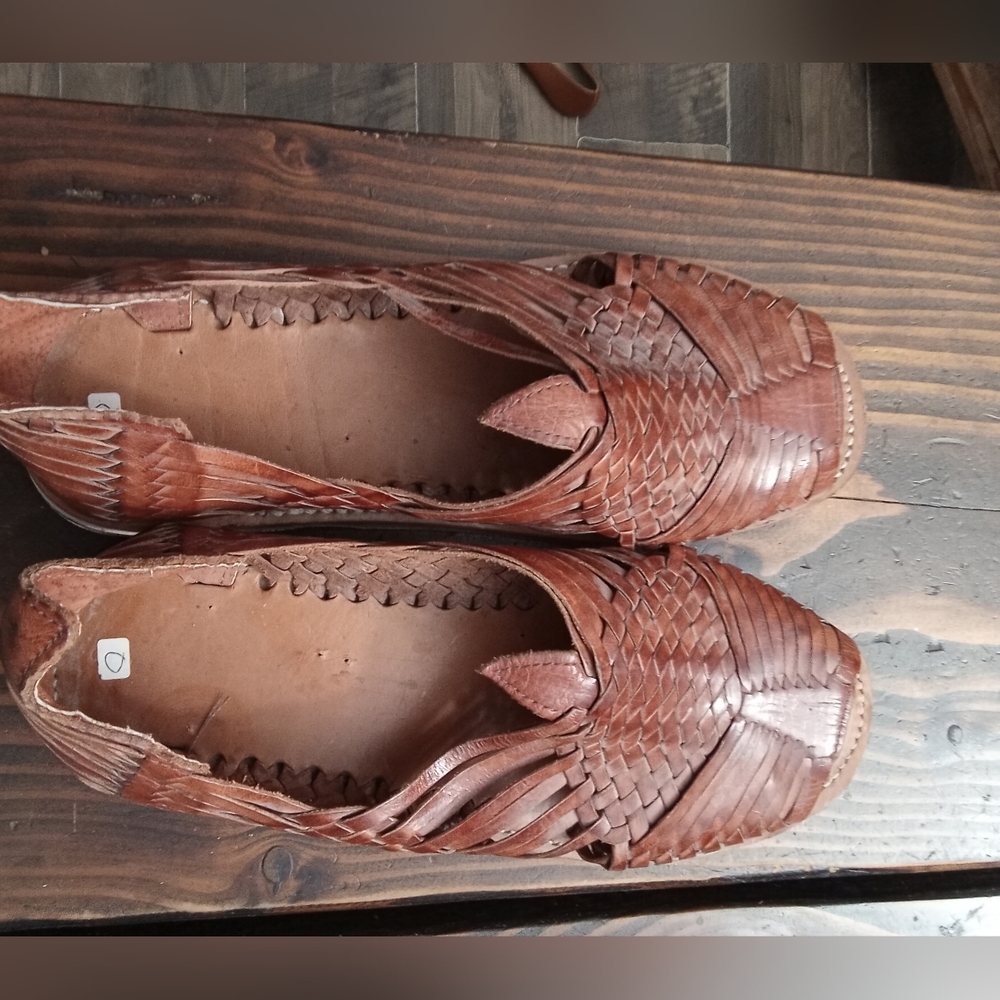 Classic Brown Woven Leather Huarache Sandals for Men